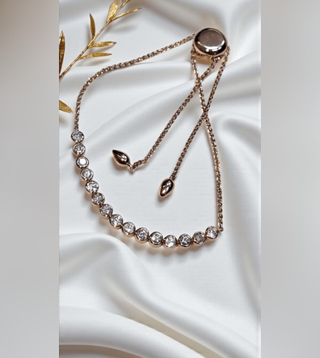 Гривна от розово злато и диаманти