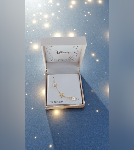 Сребърна гривна с позлата Disney