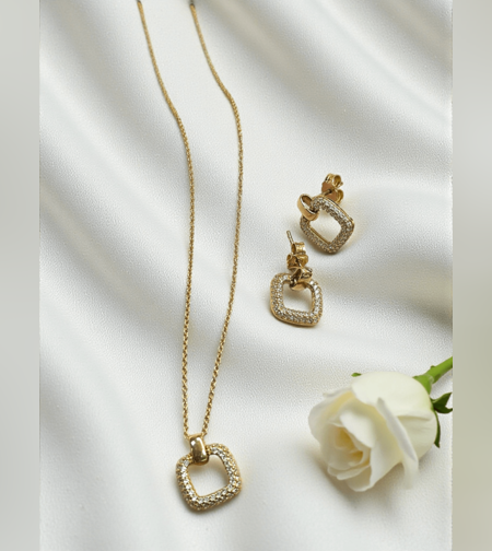 Комплект обеци и колие Luce Quadrata