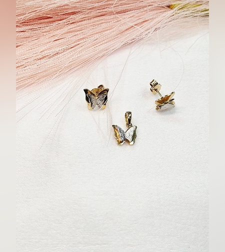 Комплект медальон и обеци Пеперудки