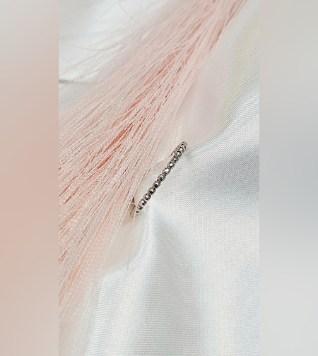 Златен пръстен от бяло злато тип топчеста халка