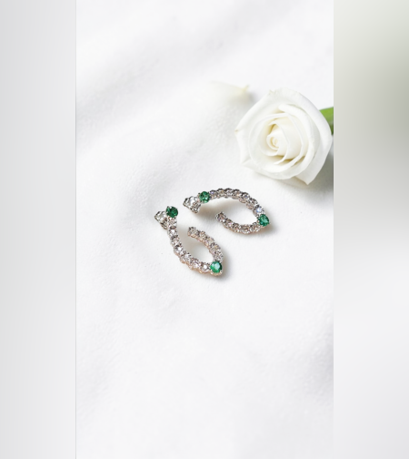 Златни обеци с изумруди и диаманти I Gioielli del Sole