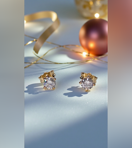 Дамски златен комплект с циркони