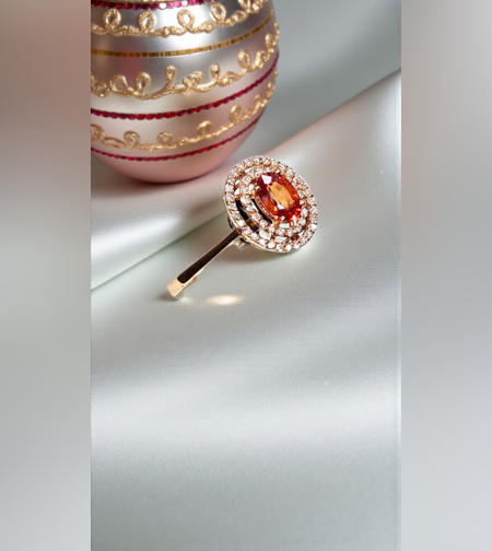 Златен пръстен с природен сапфир и диаманти I GIOIELLI DEL SOLE