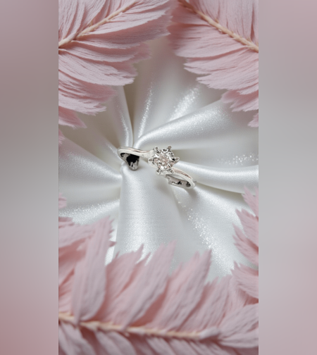 Дамски пръстен от бяло злато и диамант I Gioielli del Sole