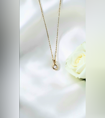 Златно колие с диамант от 18К злато I GIOIELLI DEL SOLE