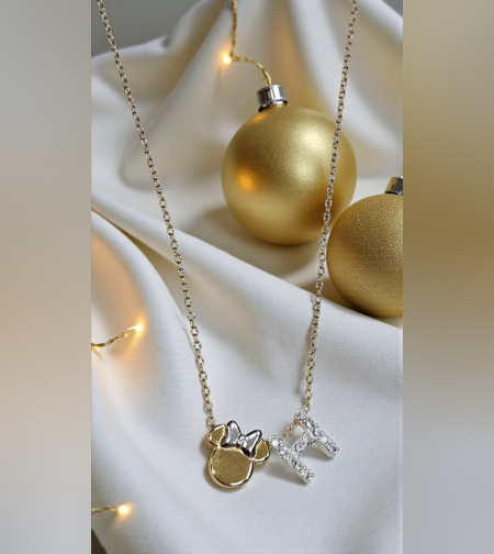 Сребърно колие с буква  -  