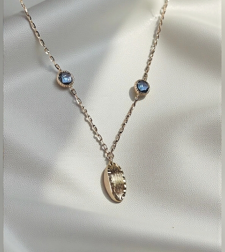 Златно колие с Аквамарин