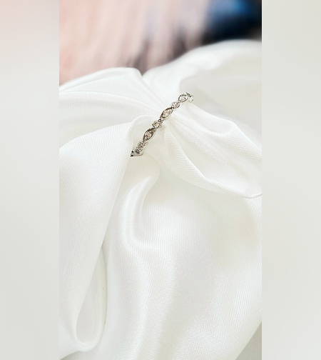 Златен пръстен от бяло злато Сияйна Линия