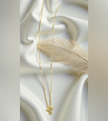 Златно колие Кръстче с диаманти I Gioielli del Sole