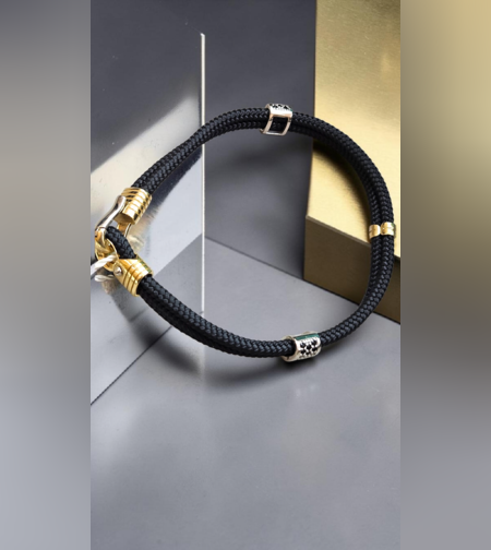 Гривна  на въже със златни елементи