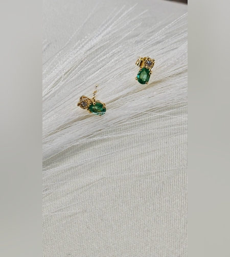 Златни обеци с Изумруд и Диаманти I Gioielli del Sole