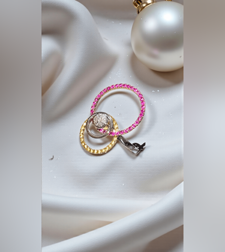 Дамски златен пръстен с диаманти и сапфири Cerchio d’Amore I Gioielli del Sole