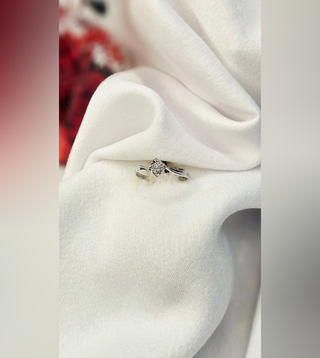 Златен пръстен от бяло злато 18К с Диамант I Gioielli del Sole