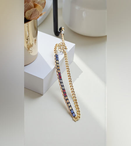 Златна гривнас цветни сапфири I Gioielli del Sole