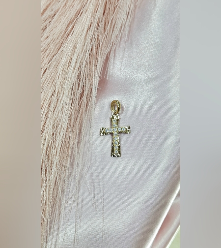 Златно кръстче с циркони