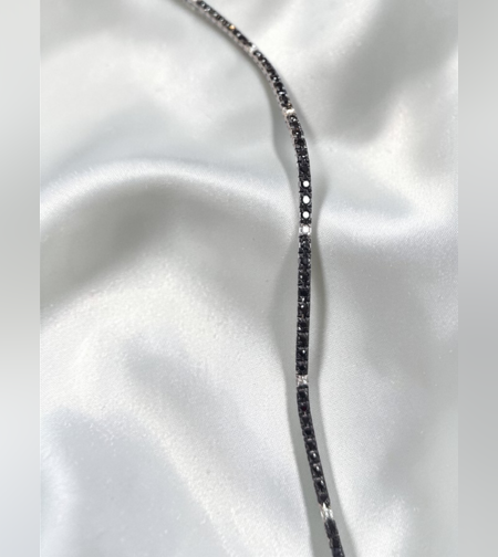 Тенис гривна с черни и бели диаманти I Gioielli del Sole