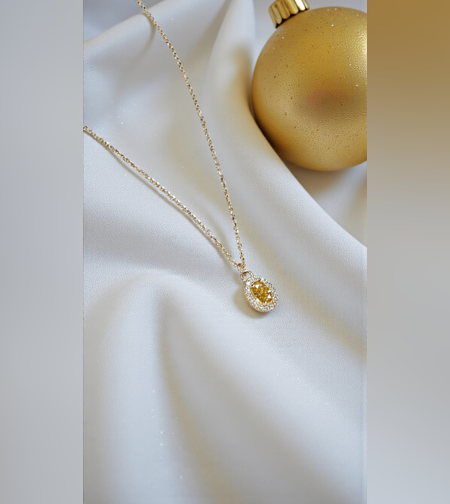 Златно колие с жълт циркон Luce d’Oro