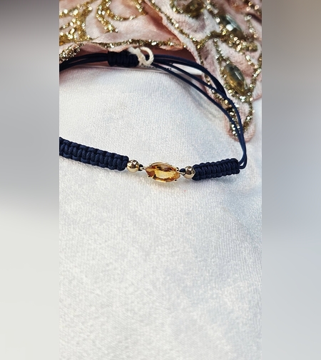 Гривна на конец с Цитрин и елементи от 18К златоGumon