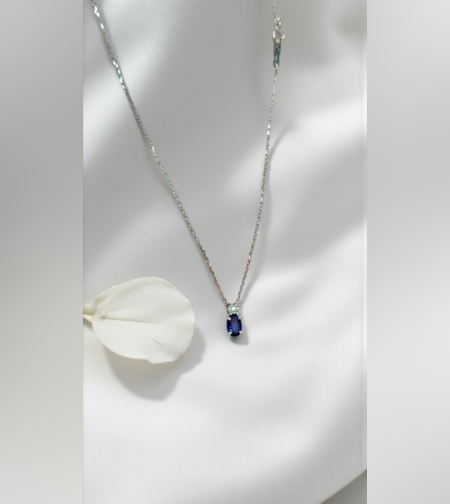 Златно колие от 18К злато Сапфир и Диамант Gioielli del Sole