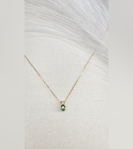 Златно колие с Диамант и Изумруд I Gioielli del Sole
