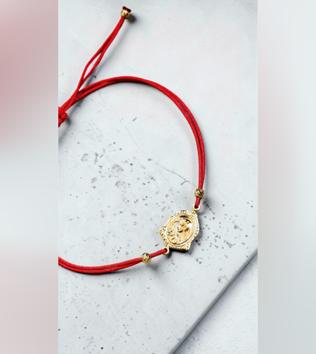 Гривна с Богородица от жълто злато