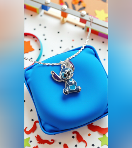Сребърно колие Disney Stitch
