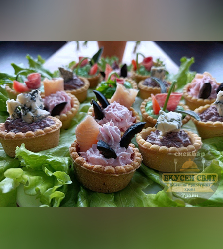 Тарталети с тарама и сьомга