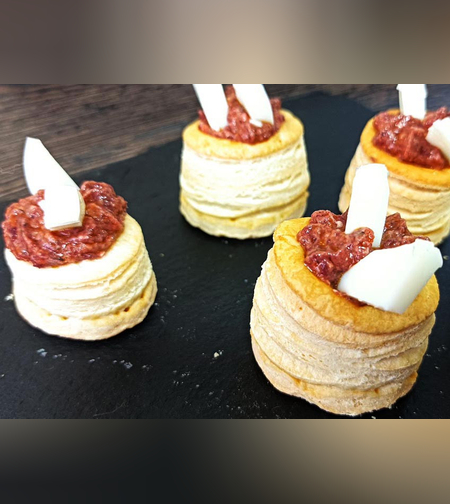 Воловани с мус от печени чушки