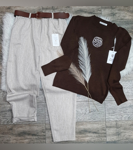 Дамски панталон Екрю