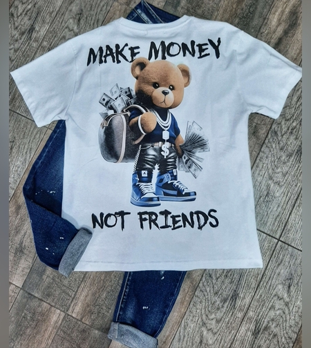 Мъжка тениска Мече бяло