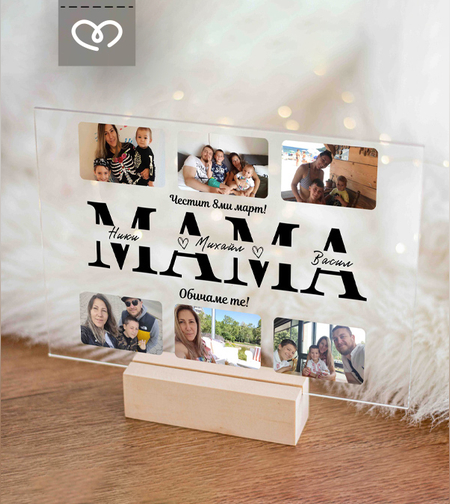 Подарък за майка за 8 март – Колаж със снимки и имена