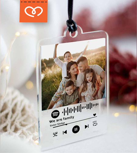 Spotify Висулка за кола със снимка | Висулка за автомобил с любима песен и снимка