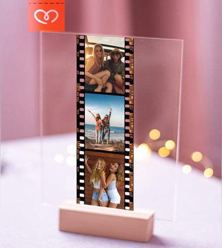 Прозрачна Рамка с Ретро Фото Колаж  Лента   с 3 Снимки | Подарък за BFF  |  Изненада за приятелка