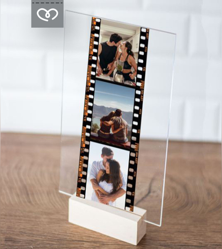 Персонализиран Плакет с Ретро Фото Лента – Колаж с 3 Снимки