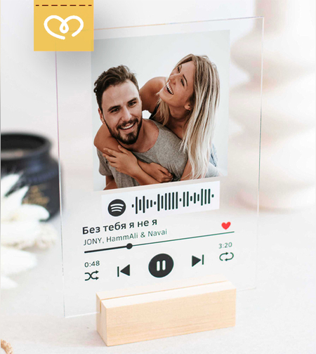Персонализирана Spotify снимка с надпис – уникален подарък за всеки повод 21х15 см