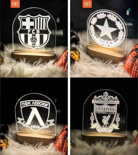 Футболна Лампа с Лого на Отбор – Персонализиран Подарък за футболен фен