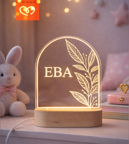 Настолна Лампа за момиче с Цветя | Нощна Led лампа |  Подарък за момичета