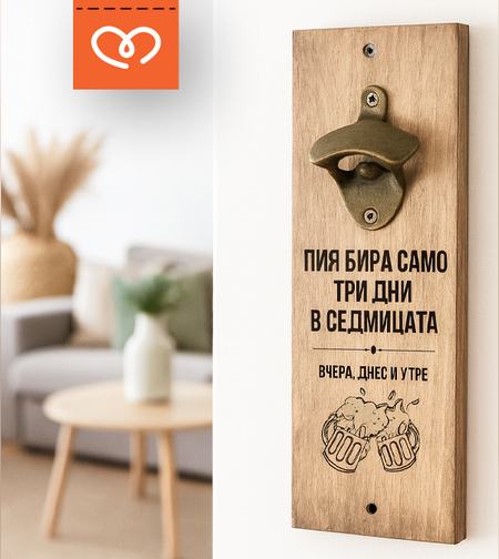 Отварачка | Забавен Подарък с надпис | Пия само три дни в седмицата- вчера , днес и утре