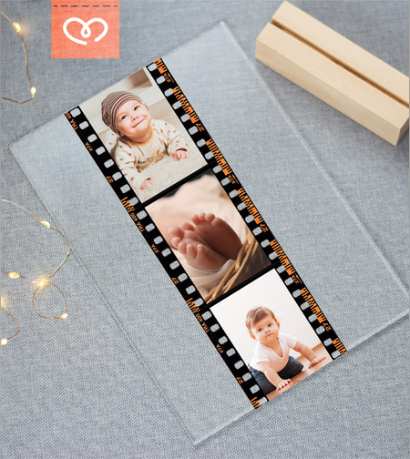 Рамка с Ретро Фото Лента – Колаж с 3 Снимки | Подарък за Рожден ден