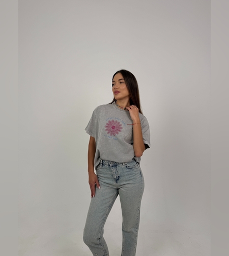 Oversize тениска в сив цвят