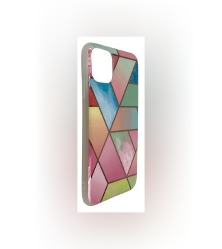 Husa protectie pentru Apple iPhone 11 Pro Max Soft IMD TPU Marble Geometric Roz