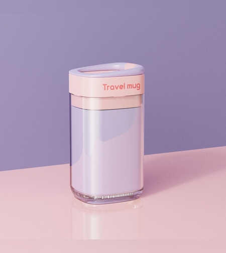 Cana Multifunctionala pentru Voiaj, Flippy, cu Functii de Depozitare si Suport Articole Igiena Dentara, 13 x 6.8 x 6 cm, Roz Mov