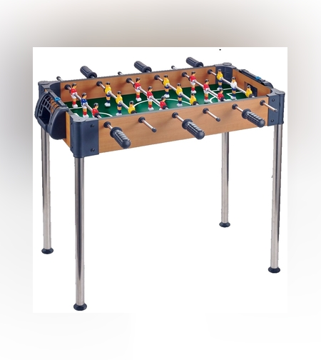 Masa de Fotbal, Flippy, cu Picioare Inalte, 6 Manere, Tablou de Scor, 62 x 8 x 35.5 cm, din Lemn/Otel si ABS, Maro