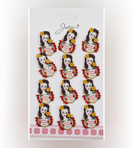 Set 12 Brose Martisor Primavara cu Mesaj Mama e Numai Una