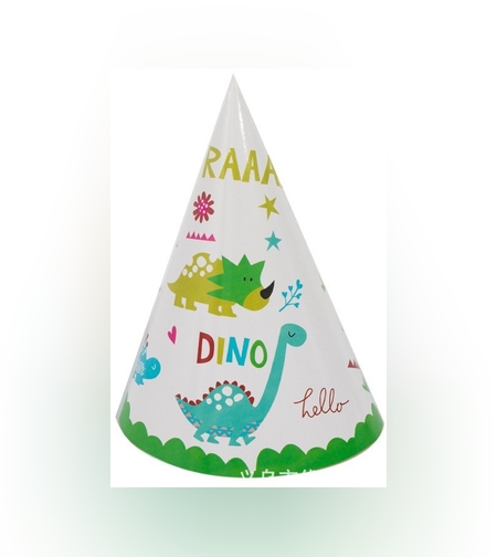 Set 6 Coifuri, Flippy, Colectia Dino Park, 20 x 14 cm, din Carton, Multicolor