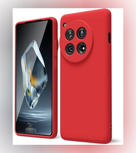 Husa de Protectie, Flippy, pentru OnePlus 12 5G, Liquid Silicone, cu Microfibra pe Interior, Protectie Antisoc, Compatibil Incarcare Wireless, Rosu