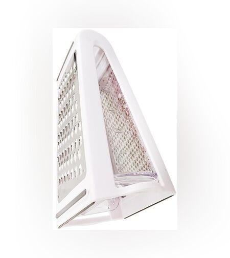 Razatoare de bucatarie cu cutie colectoare Flippy, doua tipuri de lame, carcasa inox si ABS, design practic, alb