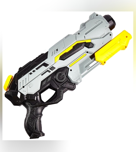 Pistol cu Apa de Inalta Presiune pentru Copii, Flippy, Jucarie Pistol cu Apa, Capacitate 1.5 L, 43 x 20 x 4 cm, Petrecerile de Vara, 4-12 Ani, Negru Gri