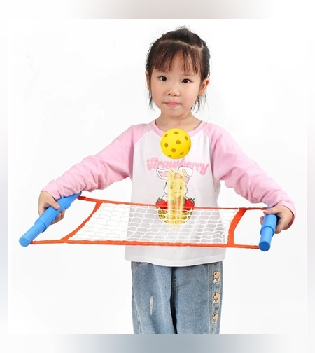 Joc Spikeball, Flippy, Joc in 2, pentru Plaja, Parcuri, Interior, 2 Plase, 2 Mingi, Multicolor